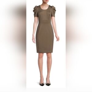 Calvin Klein Puff Sleeve Sheath Dress